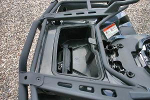 This handy sealed storage compartment is found under the rear rack.