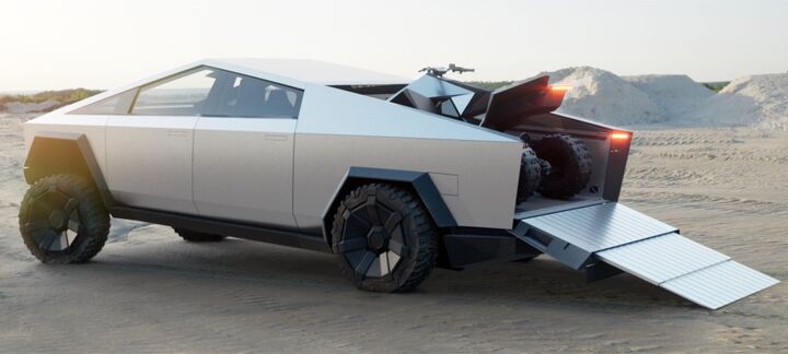 Tesla Cybertruck with ATV