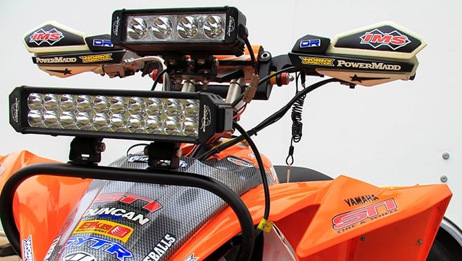 Dual Row 12inch LED Work Light Bar Spot Flood For Polaris Ranger Yamaha UTV ATV 