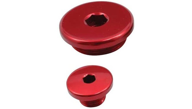 yfz 450r / Raptor 700 performance parts works connection red anodized aluminum engine plugs