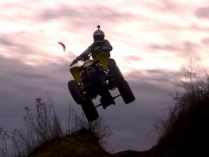 This quad has more than enough power to catch a little air.