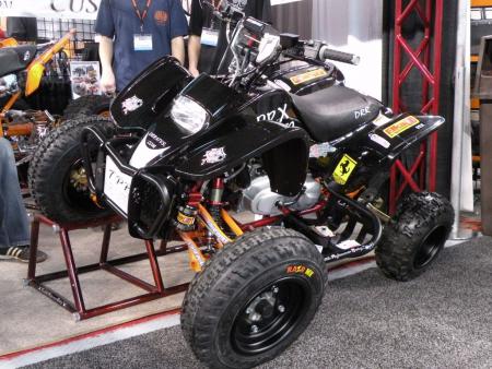 This DRX 50 Youth Quad from DRR was outfitted with products from Tarantula Performance Racing, Elka shocks and Four-Play A-arms. By the way, all DRR Youth quads are compliant with the new anti-lead legislation.