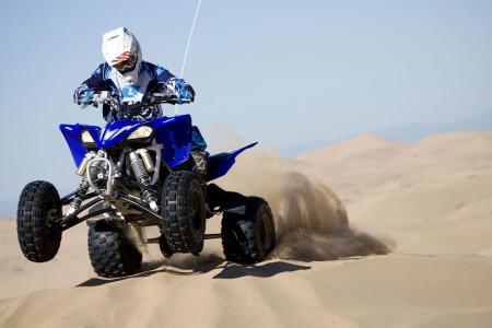The YFZ450R had plenty of power in stock form to loft the front end at will.