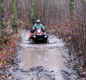 Extreme water-swollen trails won’t stop the X2 when it comes to playing in the rain.