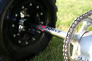 The G-Force axle increased stance by four inches, while the Hiper wheels add style and strength.